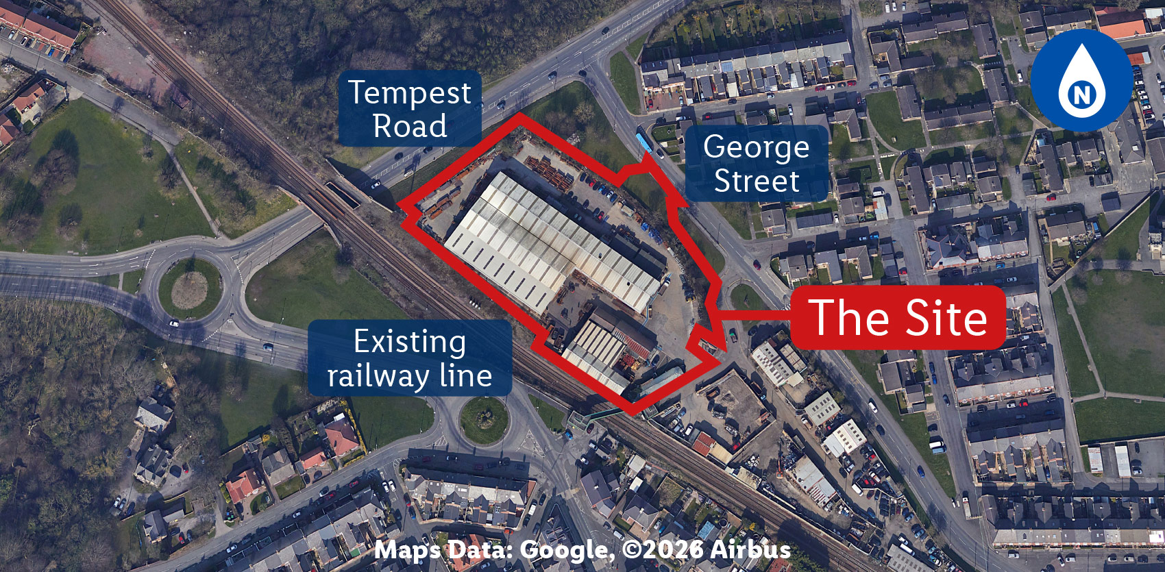 aerial photograph of the site